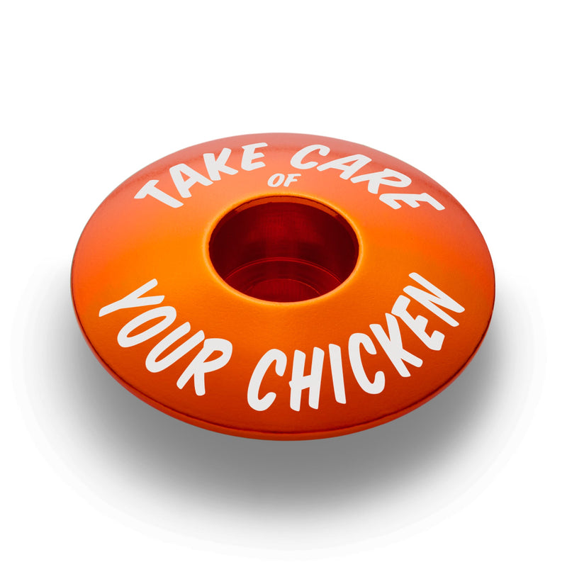 Load image into Gallery viewer, Take Care of Your Chicken Bicycle Headset Cap

