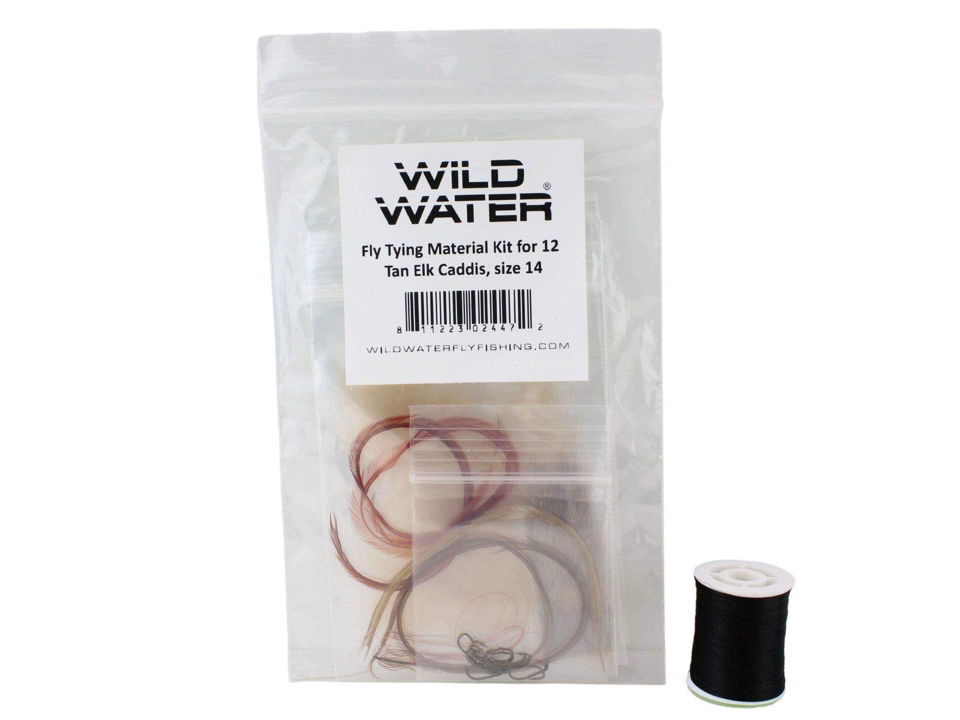 Tan Caddis Fly Tying Material Kit, size 14 | Wild Water Fly Fishing - Skoutley Outdoors LLC