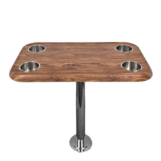 RV Side Tables | RV End Tables - Table Set - 6" Flush Mount Floor Plate / Anti Wobble, Cocktail Design (6 colors)