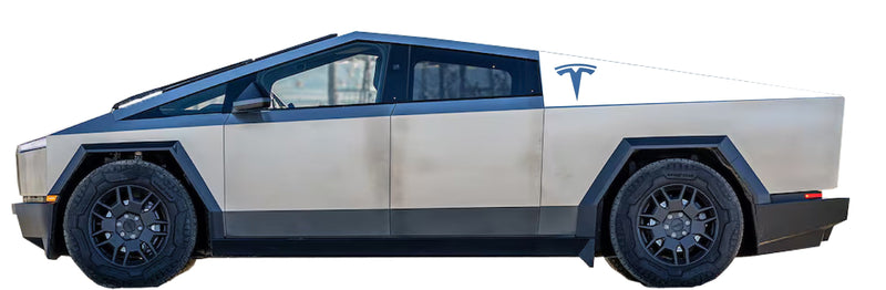 Load image into Gallery viewer, Tesla &quot;T&quot; Bedside Panel Decals For The 2023-2026 Tesla Cybertruck (x2)
