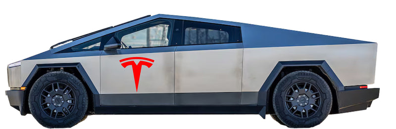 Load image into Gallery viewer, Tesla &quot;T&quot; Door Decals For The 2023-2026 Tesla Cybertruck (x2)
