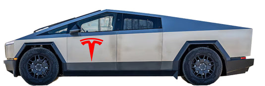 Tesla "T" Door Decals For The 2023-2026 Tesla Cybertruck (x2)