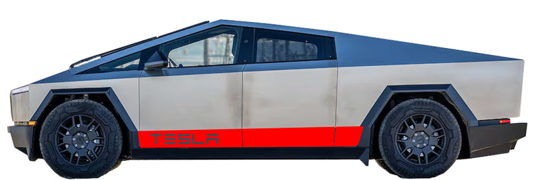 Load image into Gallery viewer, &quot;Tesla&quot; Rocker Stripe Decals For The 2023-2026 Tesla Cybertruck (x2)
