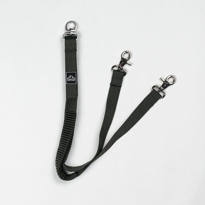 Load image into Gallery viewer, Teton Dark Gray Elastic Dog Leash Coupler

