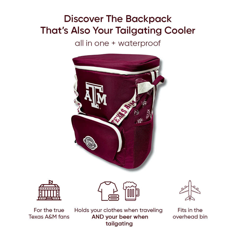 Load image into Gallery viewer, Texas A&amp;M University Backpack Cooler
