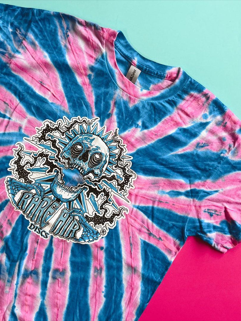 Load image into Gallery viewer, Rare Air Discs Glow Tie-Dye Shirt - RAD Skull
