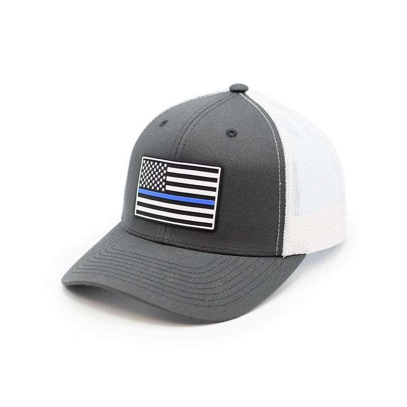 Load image into Gallery viewer, Thin Blue Line Flag PVC Patch Hat
