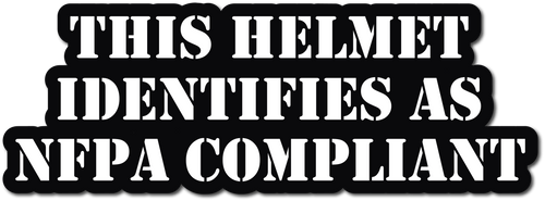 THIS HELMET IDENTIFIES AS NFPA COMPLIANT HELMET DECAL