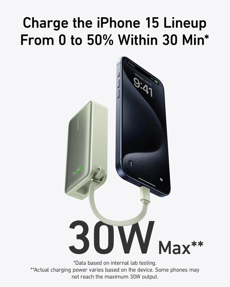 Load image into Gallery viewer, Anker Nano Power Bank (30W, Built-In USB-C Cable)
