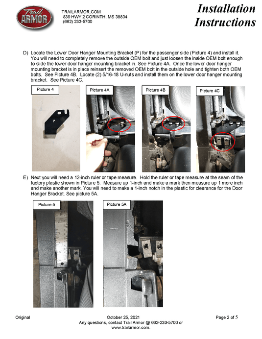 Trail Armor Half Doors for 2020-23 Ranger XP 1000