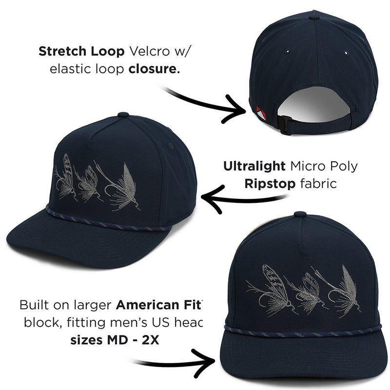Load image into Gallery viewer, Tri-Fly Fishing Ridgeline 5-Panel Rope Cap
