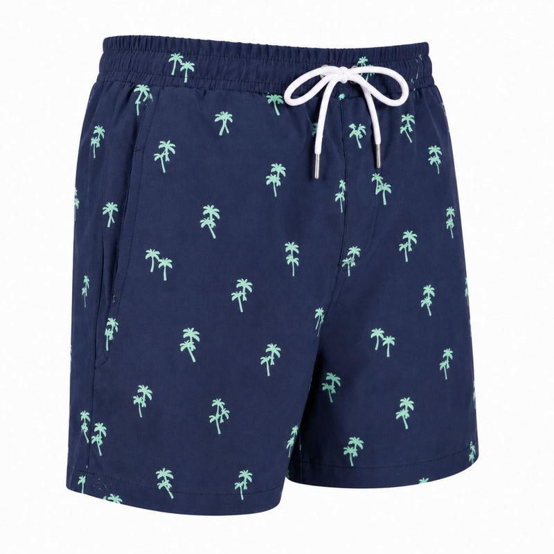 Load image into Gallery viewer, Tropical Trees - Waterproof Swim Shorts With A Waterproof Pocket
