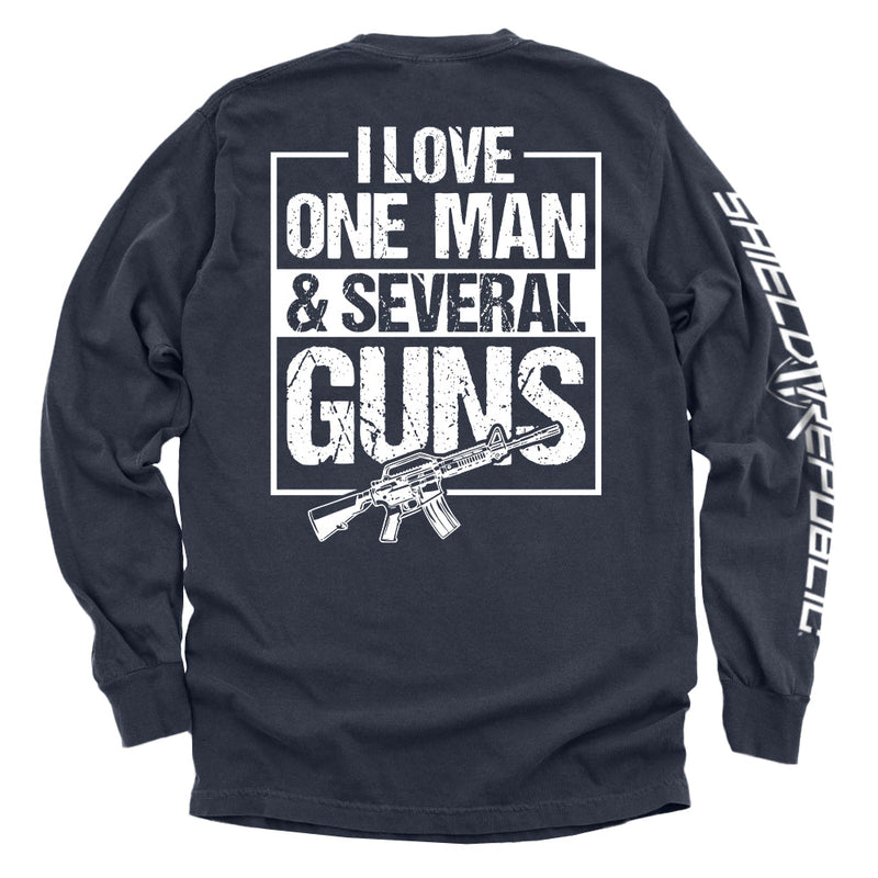 Load image into Gallery viewer, I Love One Man &amp; Several Guns (Back Print)
