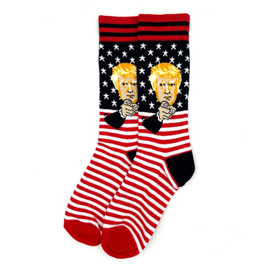 Trump USA Flag Novelty Socks