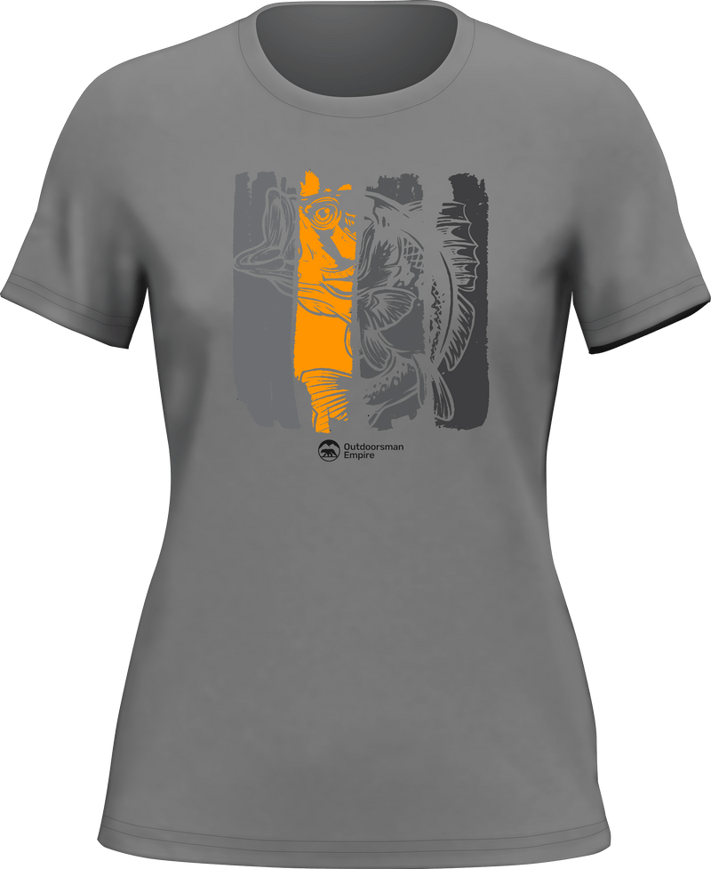 Load image into Gallery viewer, Fishing Grunge Bars T-Shirt for Women
