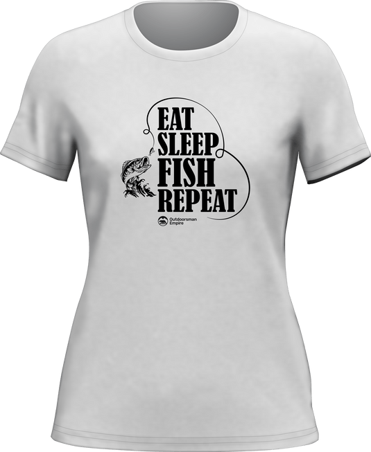 Eat Sleep Fish Repeat T-Shirt for Women