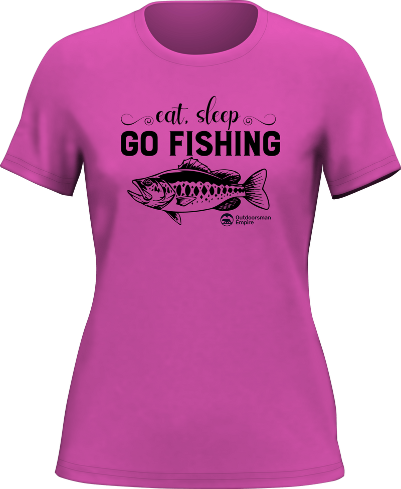 Load image into Gallery viewer, Eat Sleep Go Fishing T-Shirt for Women
