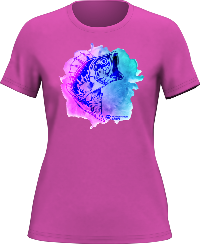 Load image into Gallery viewer, Watercolor Fishing T-Shirt for Women
