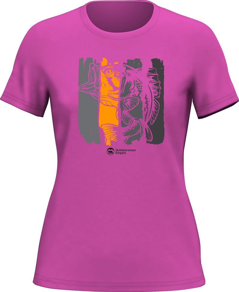 Load image into Gallery viewer, Fishing Grunge Bars T-Shirt for Women
