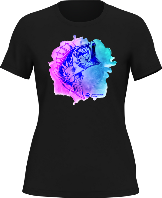 Watercolor Fishing T-Shirt for Women