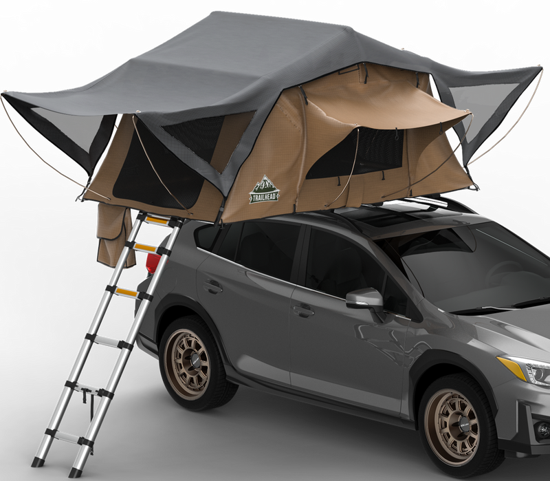 Load image into Gallery viewer, Trailhead Softshell Rooftop Tent – 2 Person – Tan – Lightweight Camping Setup
