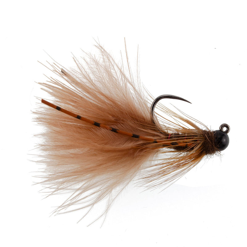 Load image into Gallery viewer, 3 Pack Tungsten Bead Tactical Brown Mini Bugger Czech Nymph Euro Nymphing Fly - 3 Flies Size 12
