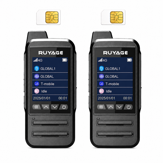 RUYAGE CT68 IP67 Waterproof 4G LTE PoC Walkie Talkies – 2-Pack