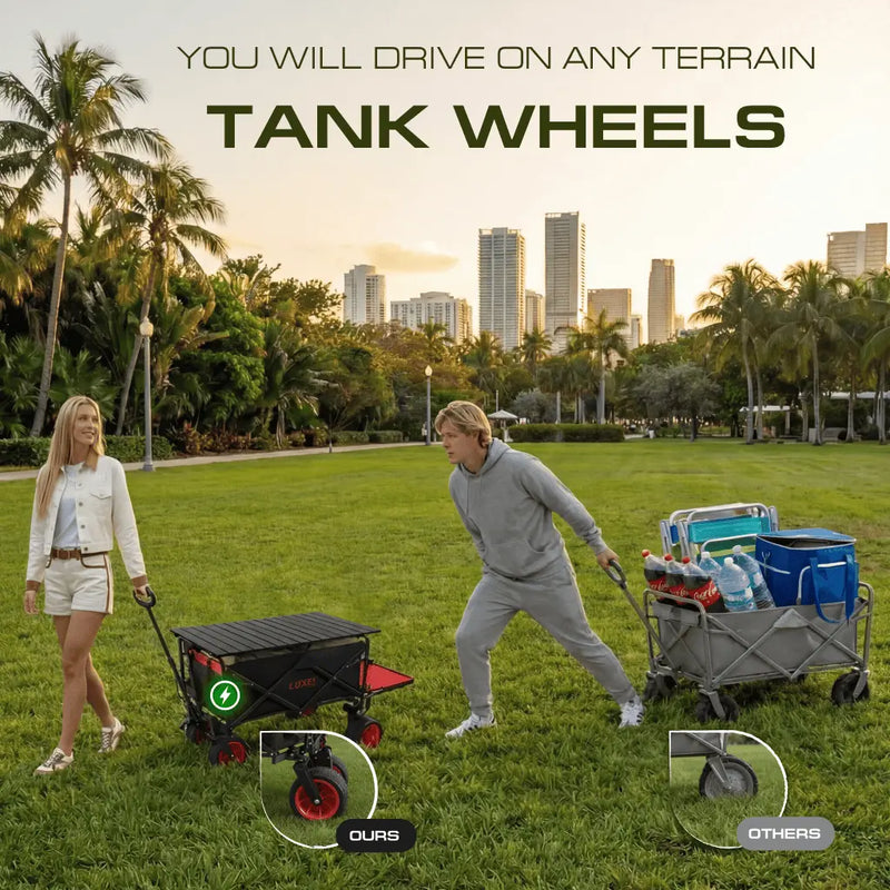 Load image into Gallery viewer, Electric Folding Wagon with Tank Wheels – LUXEL CEC-2BR
