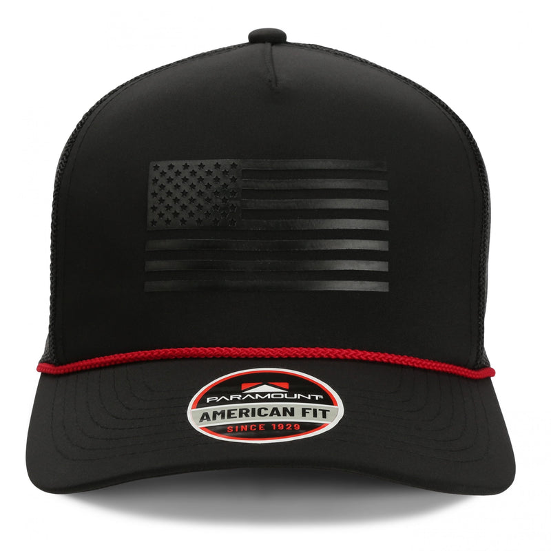 Load image into Gallery viewer, Ridgeline Thin Red Line-trucker Hat American Flag Rope Cap
