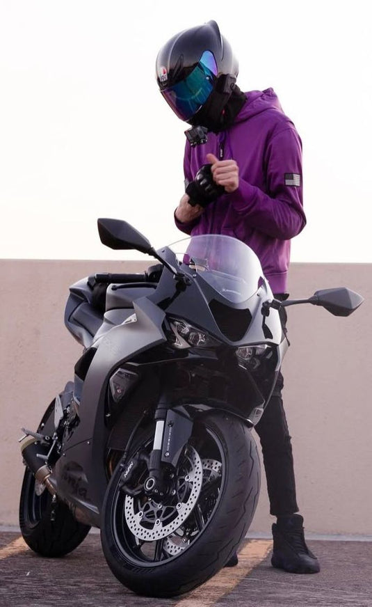 Purple Solid Ultra Protective Hoodie with Pads