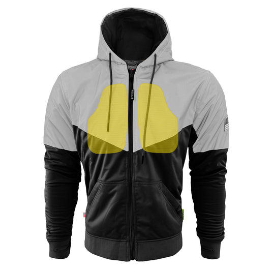 Ultra Reflective Hoodie "Alloy Eclipse" - Black and Silver