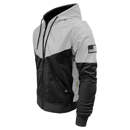 Ultra Reflective Hoodie "Alloy Eclipse" - Black and Silver