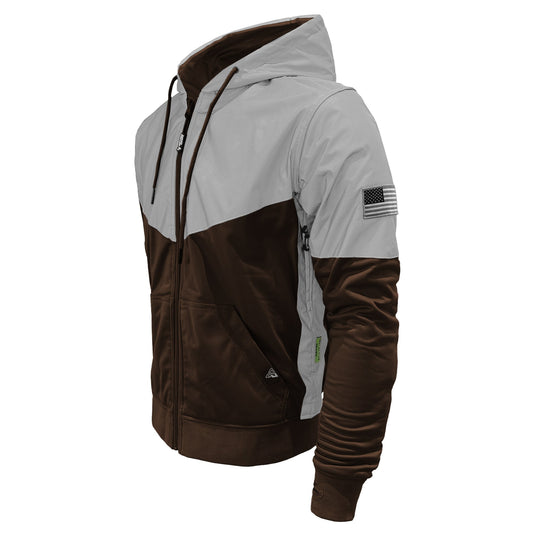 Ultra Reflective Hoodie Brown Eclipse with Pads