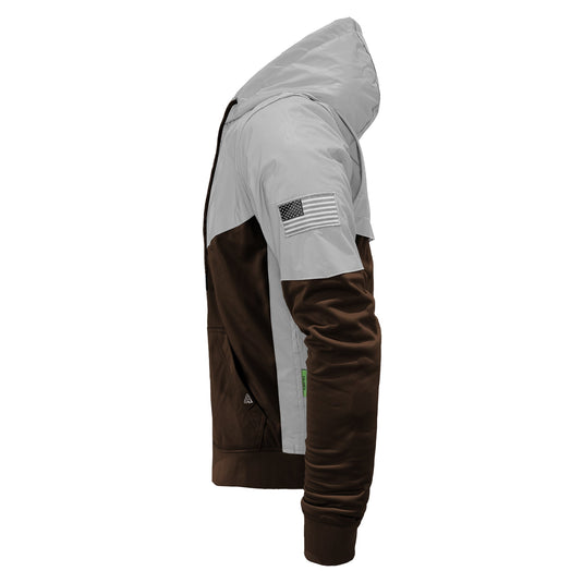 Ultra Reflective Hoodie Brown Eclipse with Pads