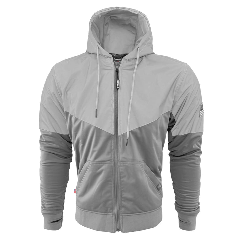 Load image into Gallery viewer, Ultra Reflective Hoodie "Twilight Titanium" - Light Gray and Silver
