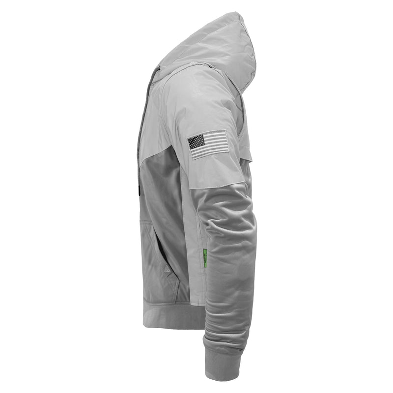 Load image into Gallery viewer, Ultra Reflective Hoodie "Twilight Titanium" - Light Gray and Silver
