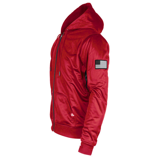 Red Solid Ultra Protective Hoodie with Pads