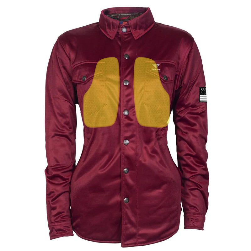 Load image into Gallery viewer, Ultra Protective Shirt for Women - Red Maroon Solid with Pads
