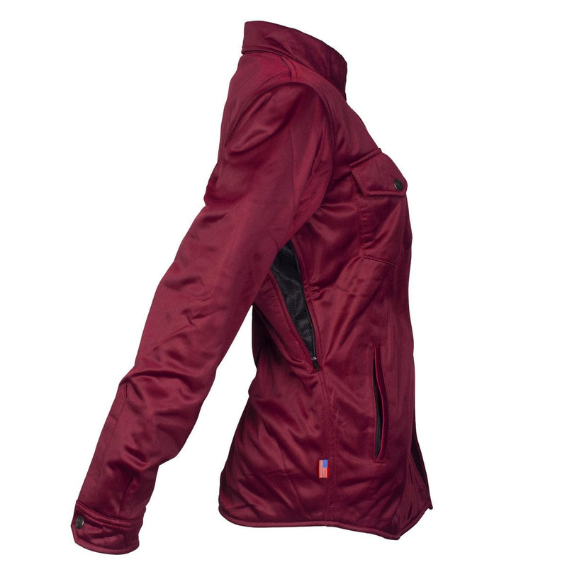 Load image into Gallery viewer, Ultra Protective Shirt for Women - Red Maroon Solid with Pads

