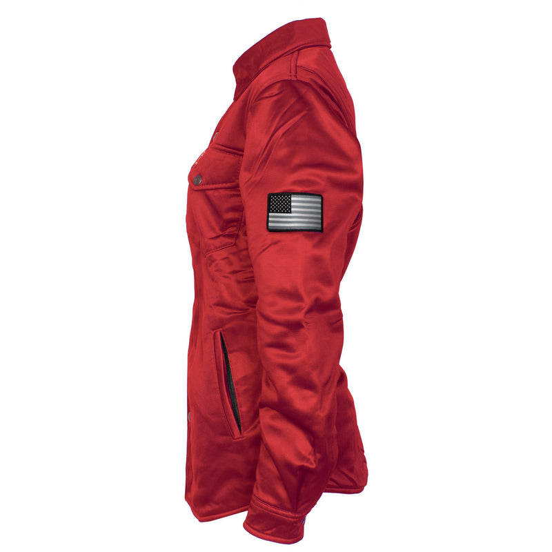 Load image into Gallery viewer, ‌Ultra Protective Shirt for Women - Red Solid with Pads
