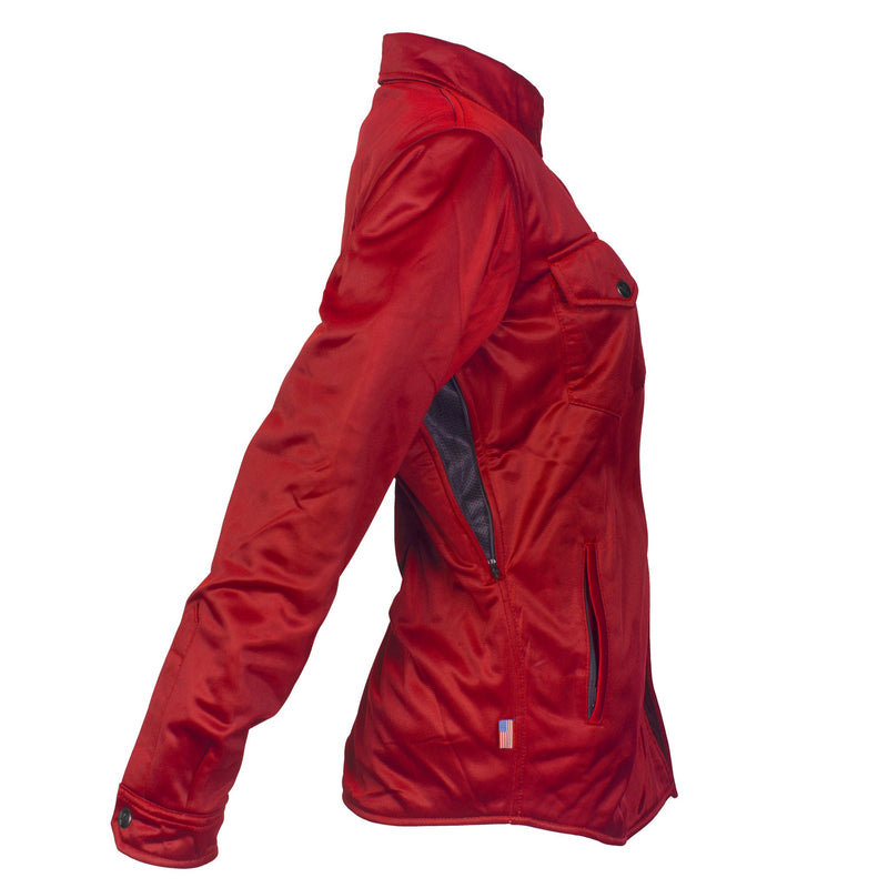 Load image into Gallery viewer, ‌Ultra Protective Shirt for Women - Red Solid with Pads
