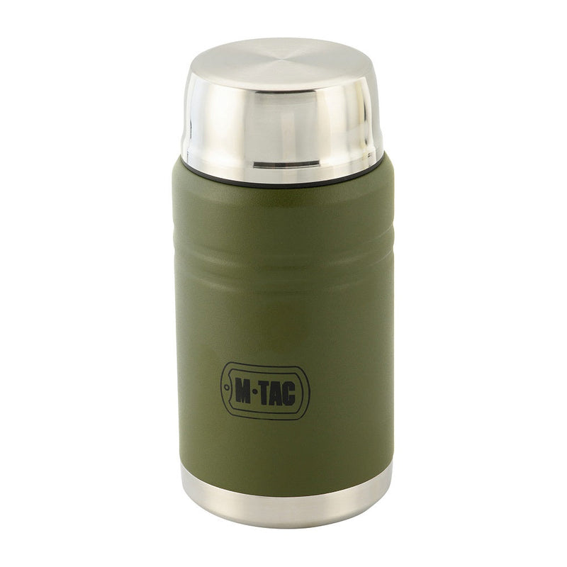 Load image into Gallery viewer, M-Tac Stainless 25 oz Thermos with folding spoon Olive
