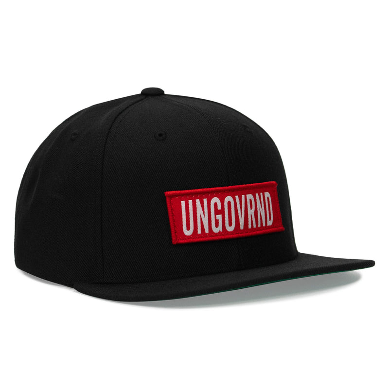 Load image into Gallery viewer, Ungovrnd Red Patch Flatbill SnapBack Hat
