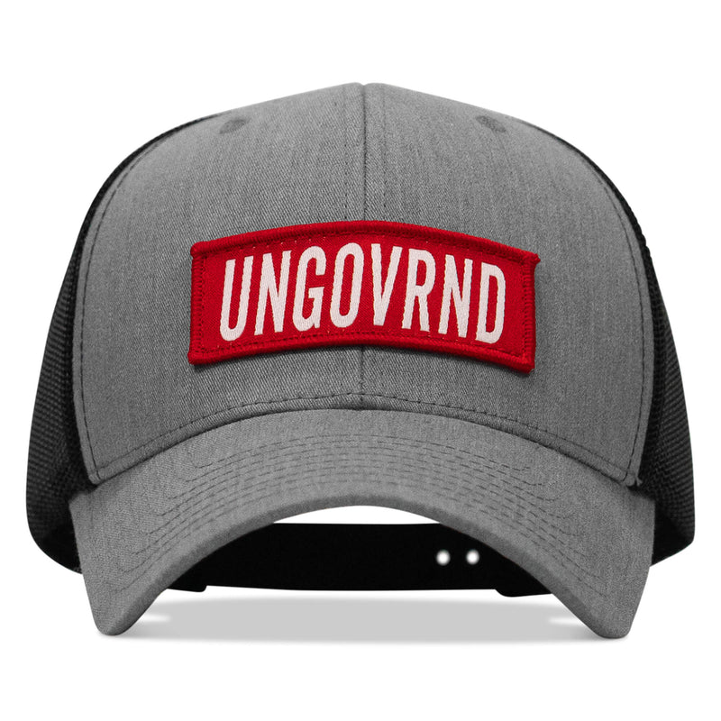 Load image into Gallery viewer, Ungovrnd Red Patch Snapback Hat
