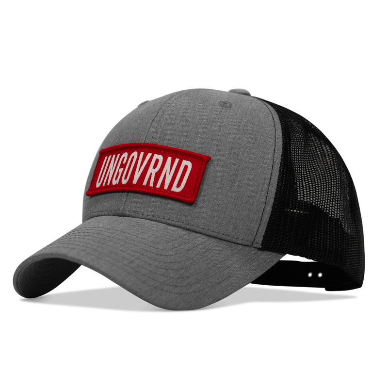 Load image into Gallery viewer, Ungovrnd Red Patch Snapback Hat
