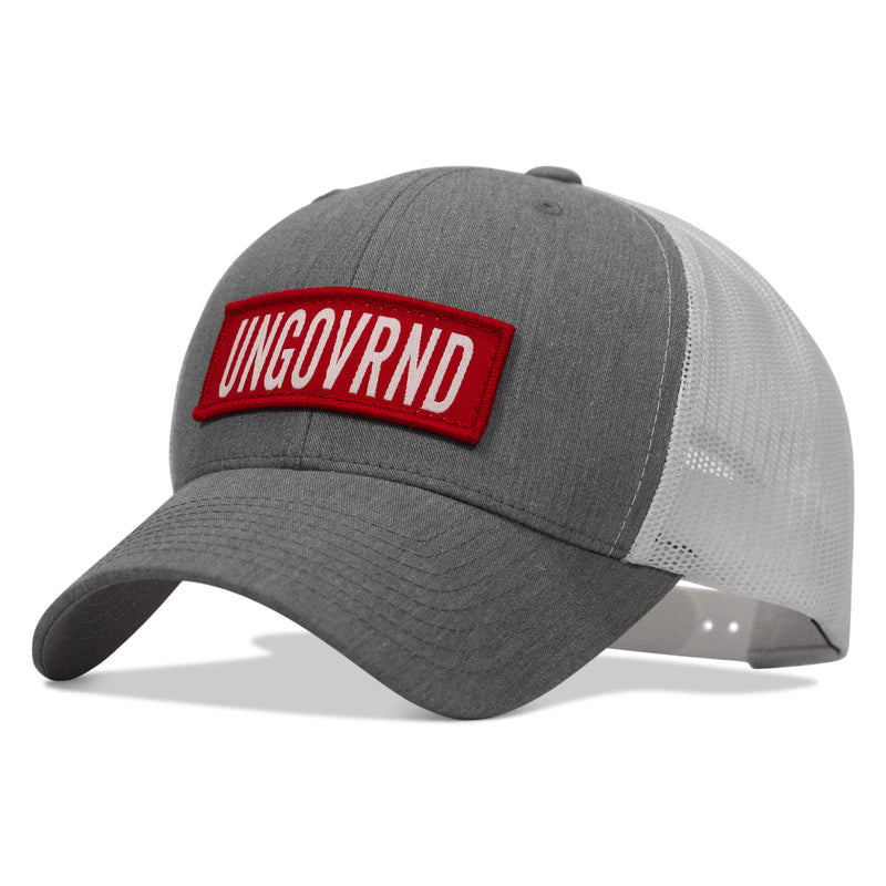 Load image into Gallery viewer, Ungovrnd Red Patch Snapback Hat
