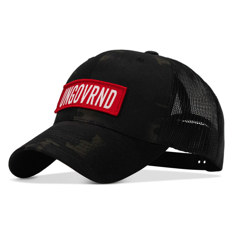 Load image into Gallery viewer, Ungovrnd Red Patch Snapback Hat
