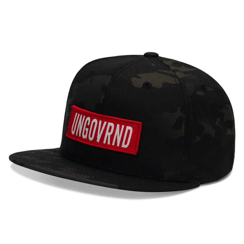 Load image into Gallery viewer, Ungovrnd Red Patch Flatbill SnapBack Hat
