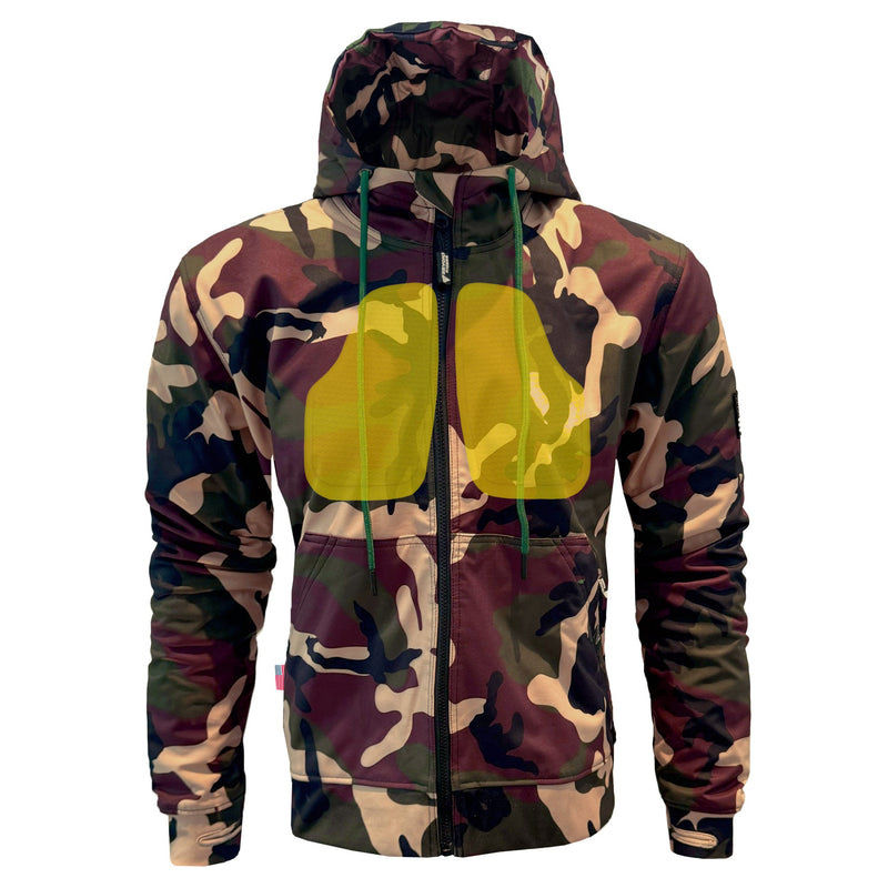 Load image into Gallery viewer, Protective SoftShell Unisex Camouflage Hoodie - “Knight Hawk” with Pads
