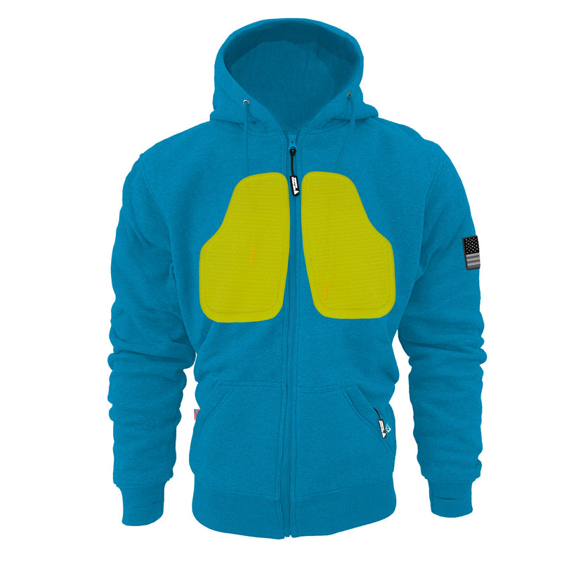 Load image into Gallery viewer, Protective Fleece Unisex Hoodie - Aqua Blue

